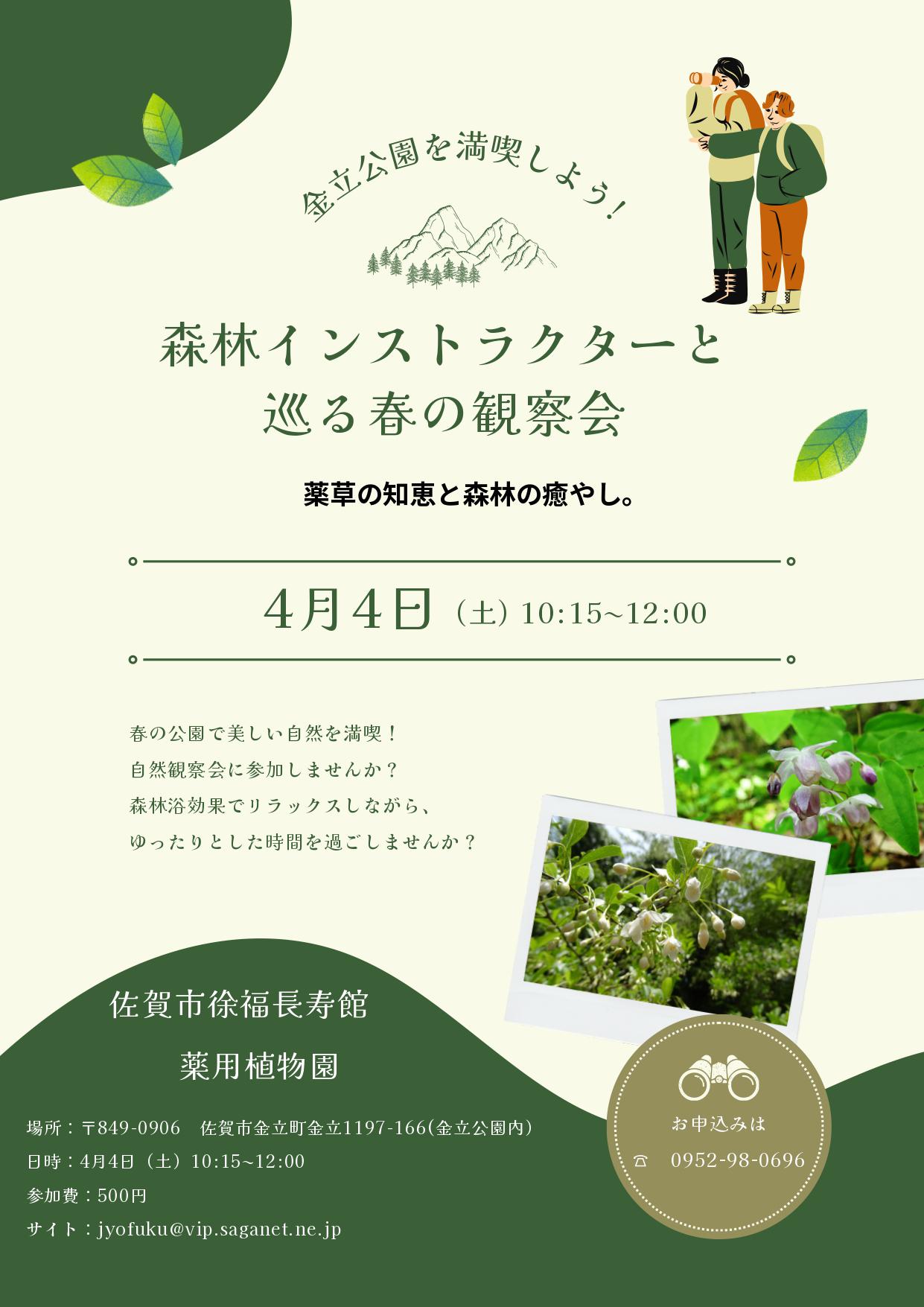 森林インストラクターと巡る春の観察会の画像